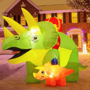 Christmas Inflatable 7.5 FT Christmas Inflatables Dinosaur, Christmas Dinosaur Inflatable Blow up Christmas Dinosaur with Built-In Leds, Christmas Outdoor Decorations Clearance for Xmas/Holiday