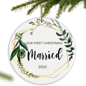 First Christmas Married Ornament 2022,  1St Married Christmas Ornament 2022 Just Married Ornament 2022 Ornament for Christmas Tree Married Couple Gifts Wedding Gift - First Christmas Married