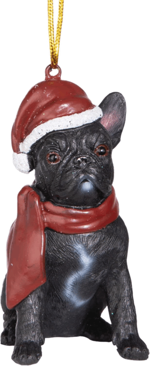 Christmas Xmas French Bulldog Holiday Dog Ornaments, Full Color